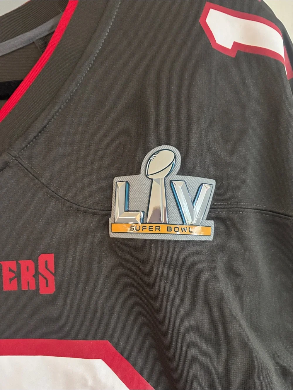 NFL Buccaneers Black and Red #12 Replica Jersey - Picture 6 of 9